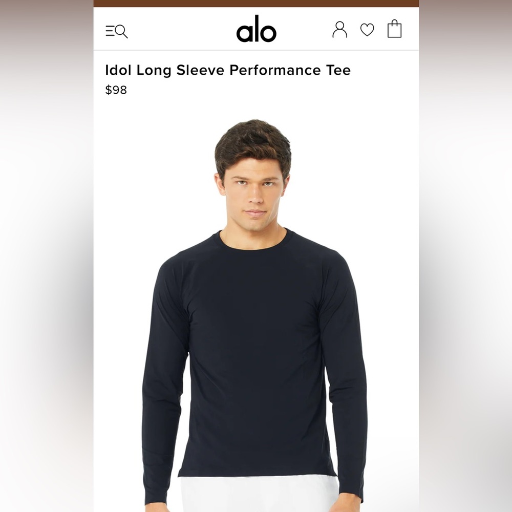 Alo long sleeve mens athletic t shirt